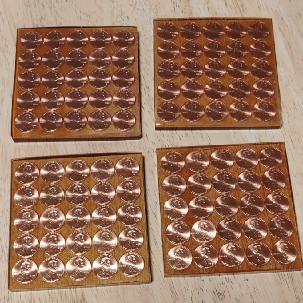 Copper Penny Coasters Set